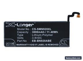 Samsung Galaxy Note 5 Replacement Battery, 3.8V, 3000mAh, Li-Polymer 1
