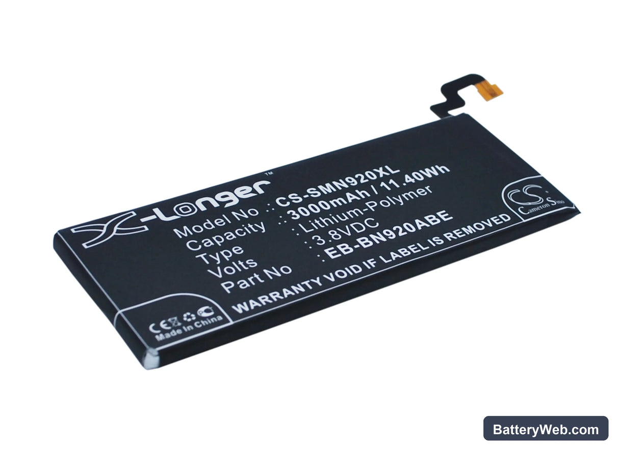 Samsung Galaxy Note 5 Replacement Battery, 3.8V, 3000mAh, Li-Polymer 2