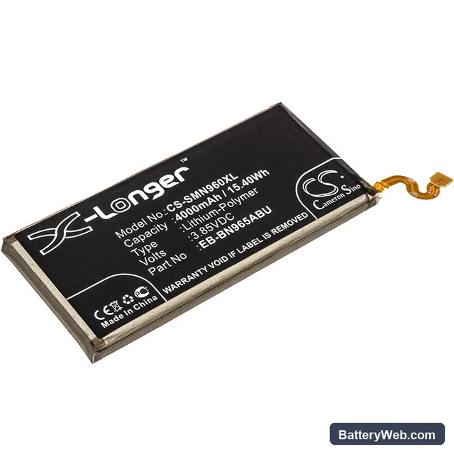 Samsung Galaxy Note 9 Replacement Battery, 3.85V, 4000mAh, Li-Polymer 1