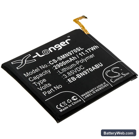 Samsung Galaxy Note 10 Replacement Battery, 3.85V, 2900mAh, Li-Polymer 1