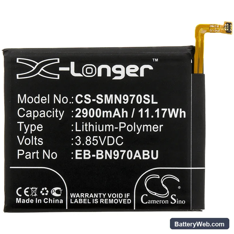 Samsung Galaxy Note 10 Replacement Battery, 3.85V, 2900mAh, Li-Polymer 3