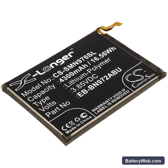 Samsung Galaxy Note 10+ Replacement Battery, 3.85V, 4300mAh, Li-Polymer 1