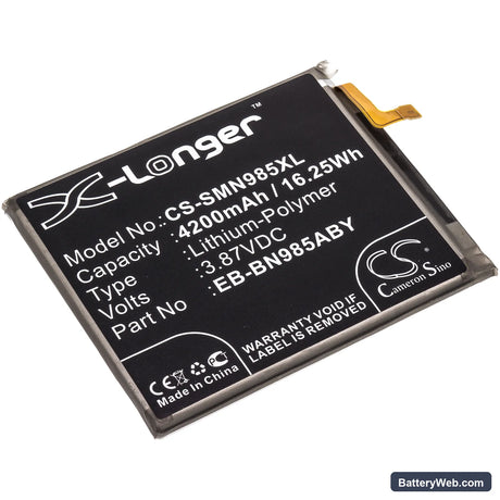 Samsung Galaxy Note 20 Ultra Replacement Battery, 3.87V, 4200mAh, Li-Polymer 1