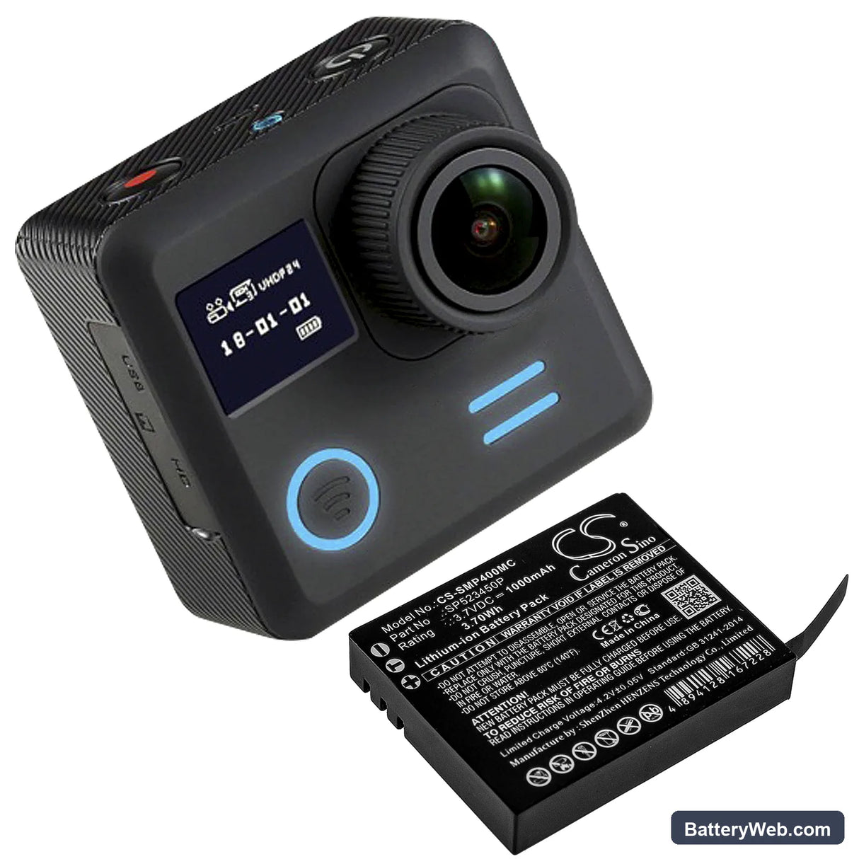 Supremo 4k plus Replacement Battery, 3.7V, 1000mAh, Li-ion 6