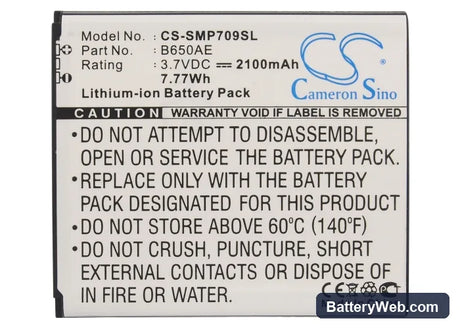 Samsung Galaxy Mega 5.8 Replacement Battery, 3.7V, 2100mAh, Li-ion 5