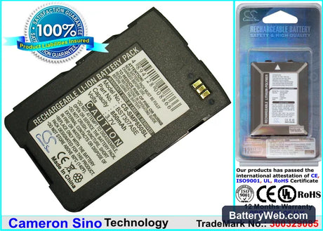 Samsung SGH-P850 Replacement Battery, 3.7V, 850mAh, Li-ion 1