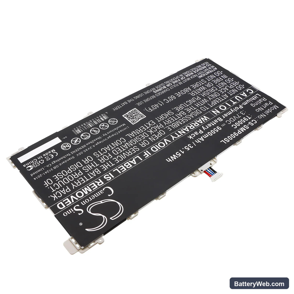 Samsung Galaxy Note 12.2 Replacement Battery, 3.7V, 9500mAh, Li-Polymer 2