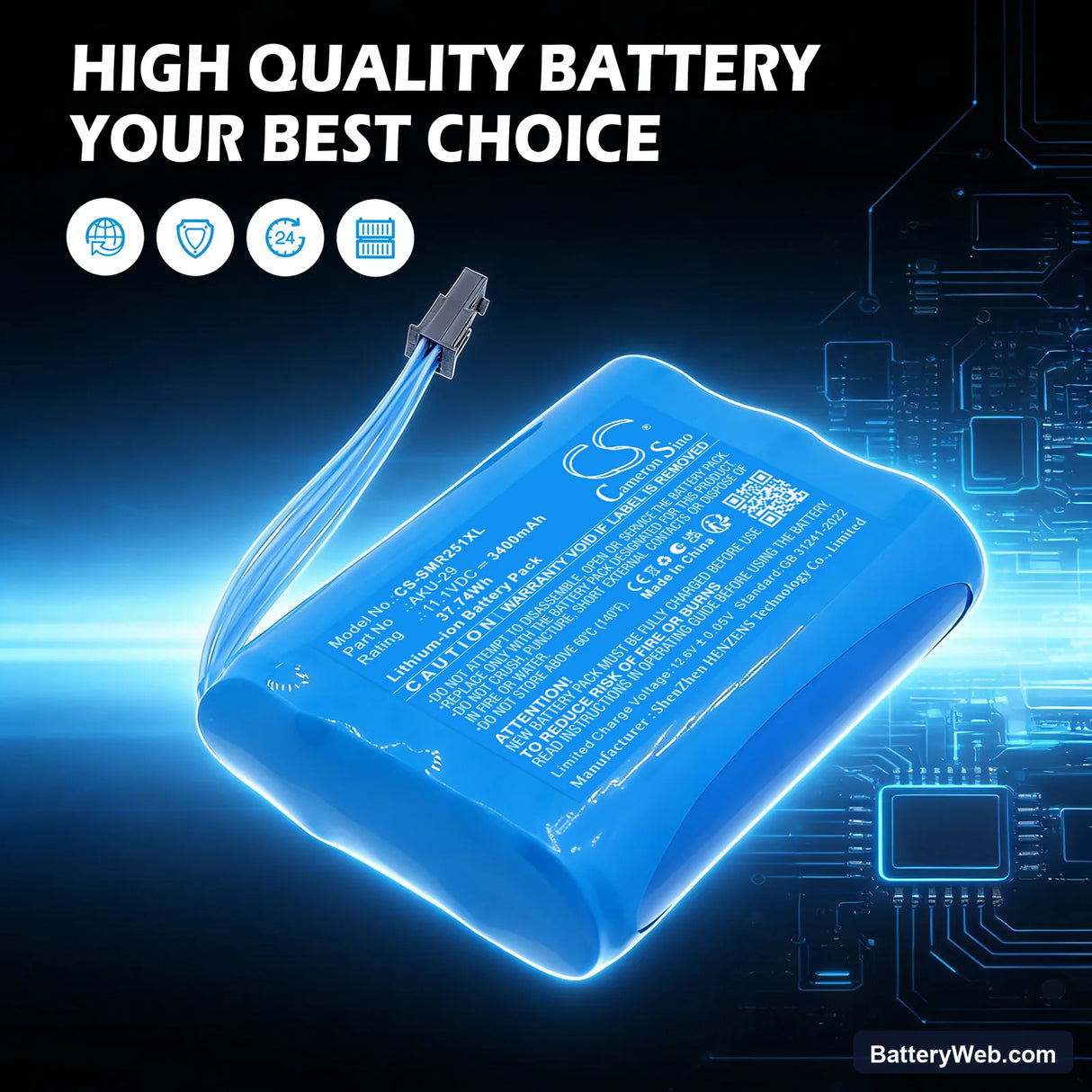 SONEL MIC-2511 Replacement Battery, 11.1V, 3400mAh, Li-ion 7