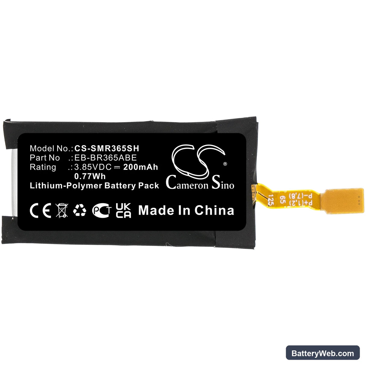 Samsung Gear Fit 2 Pro Replacement Battery, 3.85V, 200mAh, Li-Polymer 3