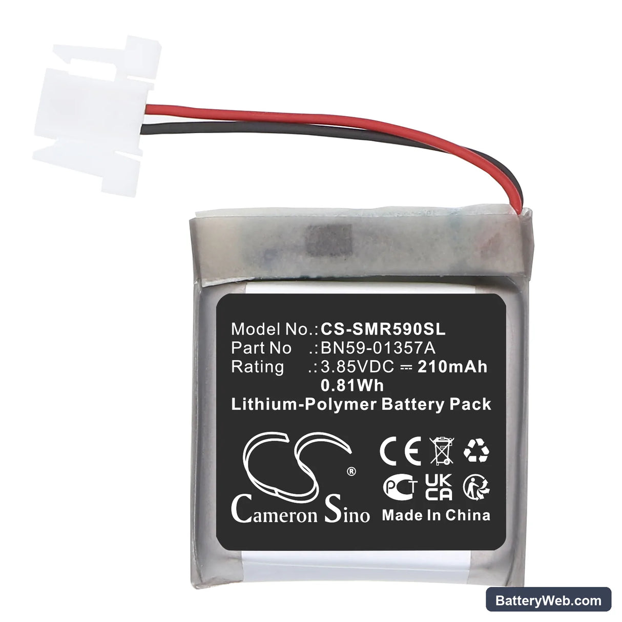 Samsung BN59-01357F Replacement Battery, 3.85V, 210mAh, Li-Polymer 3