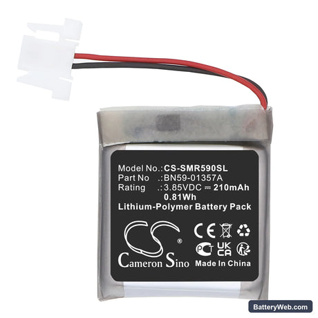 Samsung BN59-01357F Replacement Battery, 3.85V, 210mAh, Li-Polymer 3