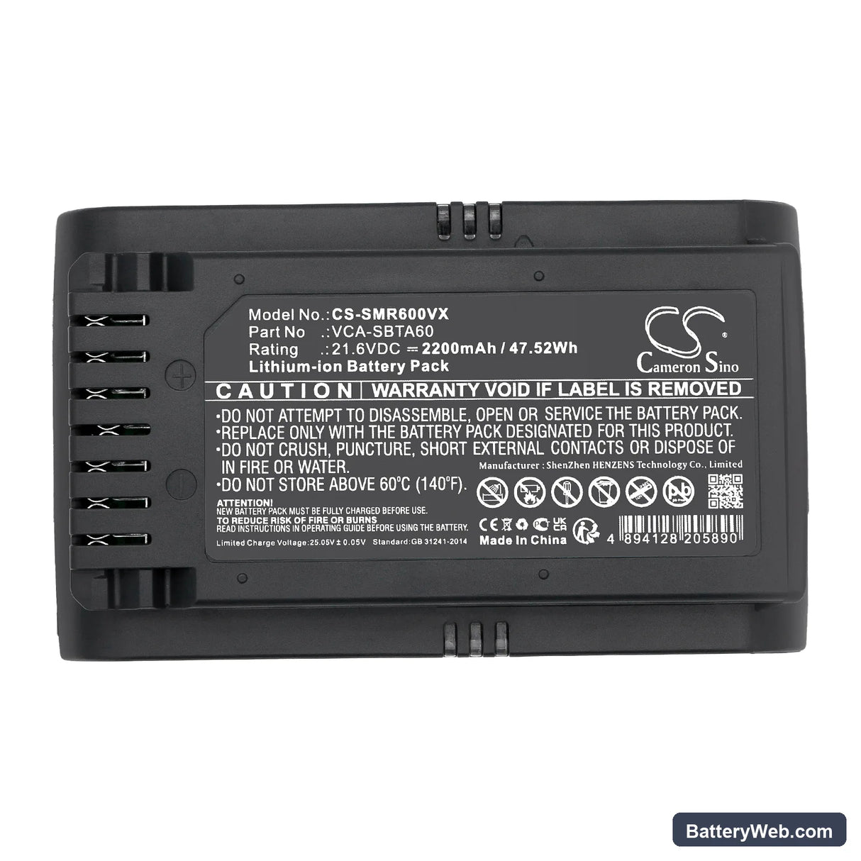 Samsung Jet 60 Replacement Battery, 21.6V, 2200mAh, Li-ion 5