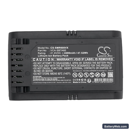 Samsung Jet 60 Replacement Battery, 21.6V, 2200mAh, Li-ion 5