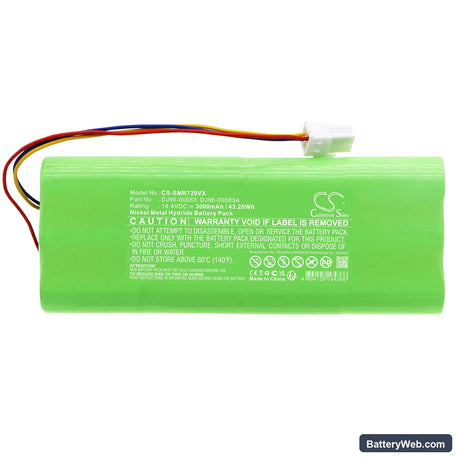 Samsung VC-RE7OV Replacement Battery, 14.4V, 3000mAh, Ni-MH 3