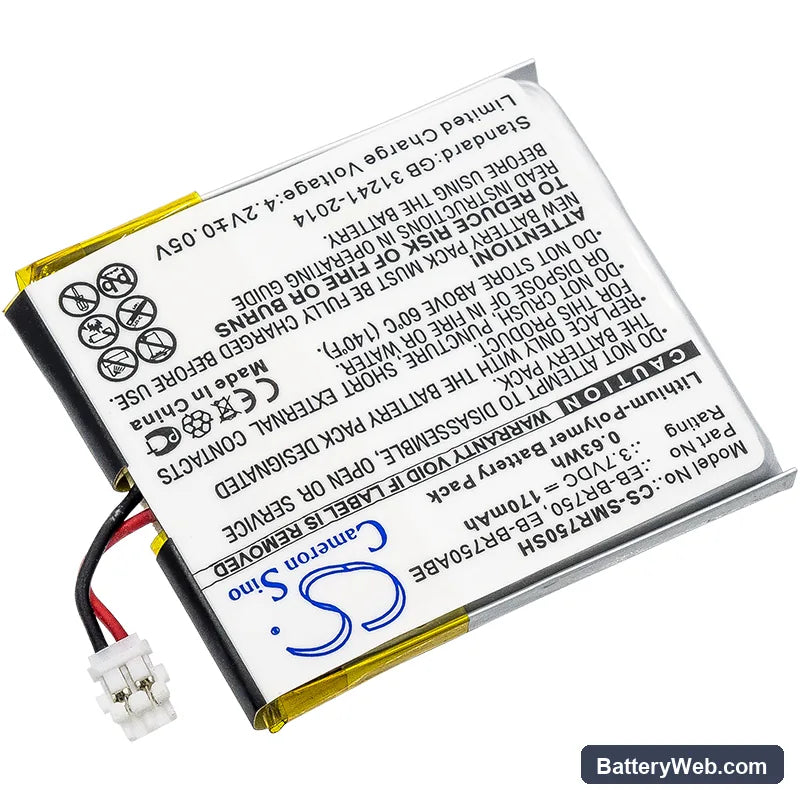 Samsung Gear S Replacement Battery, 3.7V, 170mAh, Li-Polymer 2