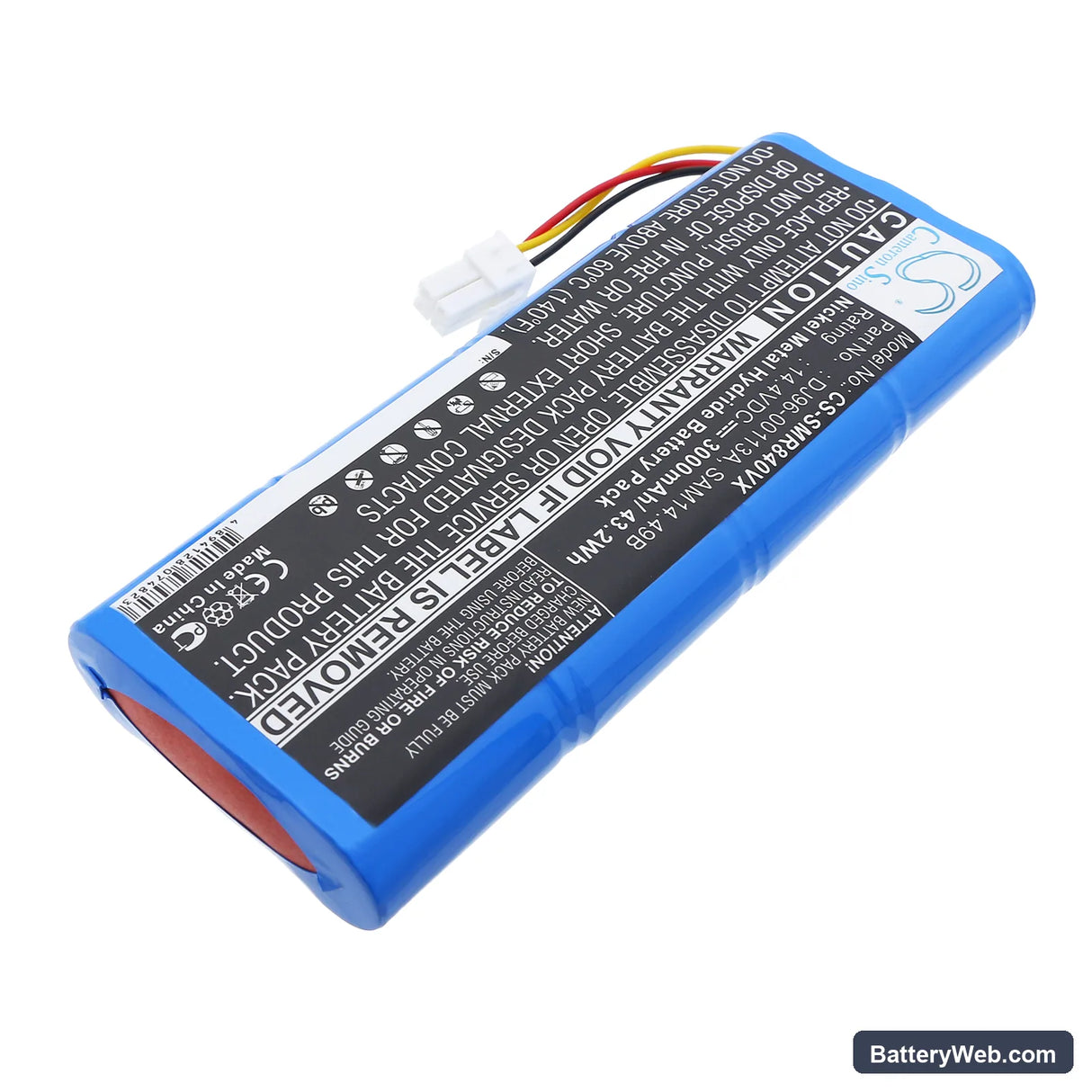 Samsung VC-RA84V Replacement Battery, 14.4V, 3000mAh, Ni-MH 2