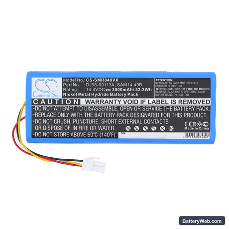 Samsung VC-RA84V Replacement Battery, 14.4V, 3000mAh, Ni-MH 3