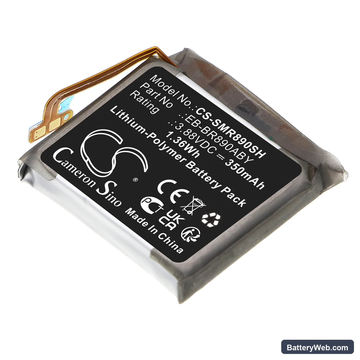 Samsung SM-R890 Replacement Battery, 3.88V, 350mAh, Li-Polymer 1