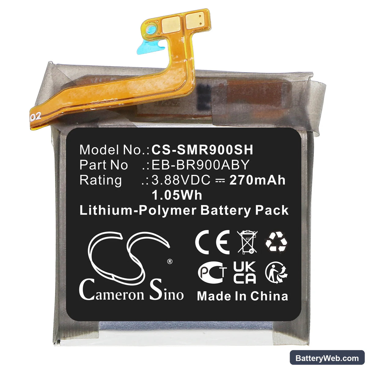 Samsung Watch 5 40mm Replacement Battery, 3.88V, 270mAh, Li-Polymer 3