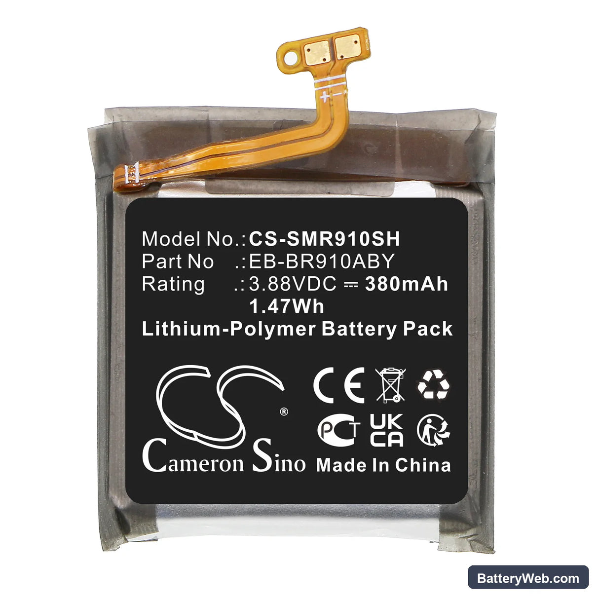 Samsung Watch 5 44mm Replacement Battery, 3.88V, 380mAh, Li-Polymer 3