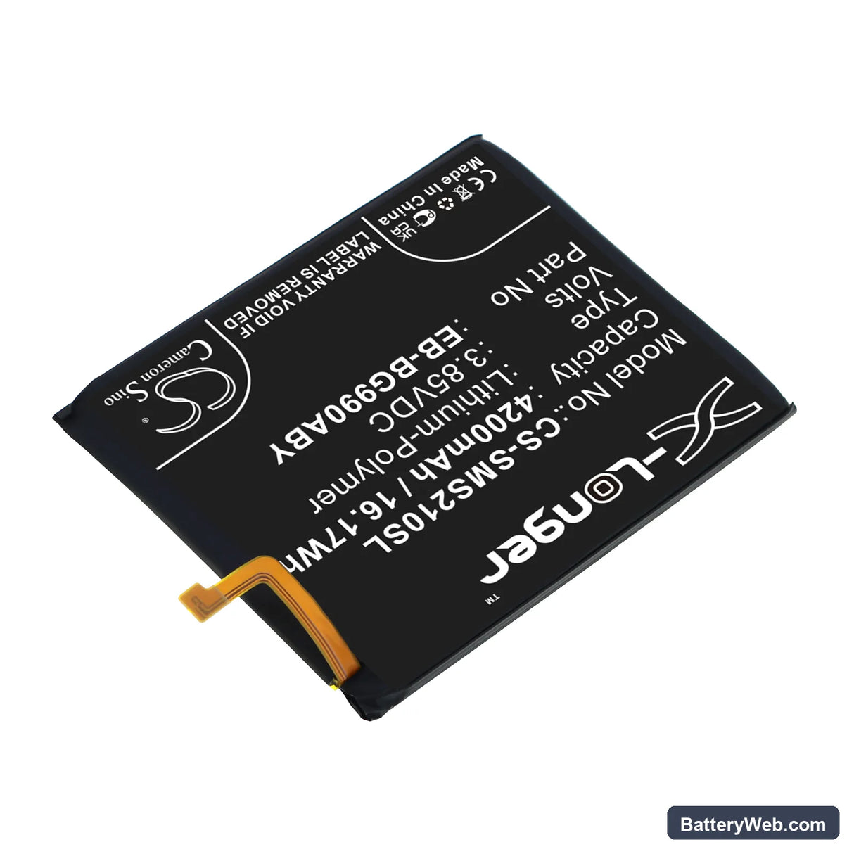 Samsung Galaxy S21 FE 5G Replacement Battery, 3.85V, 4200mAh, Li-Polymer 2