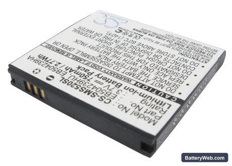 Samsung S5200 Replacement Battery, 3.7V, 750mAh, Li-ion 2