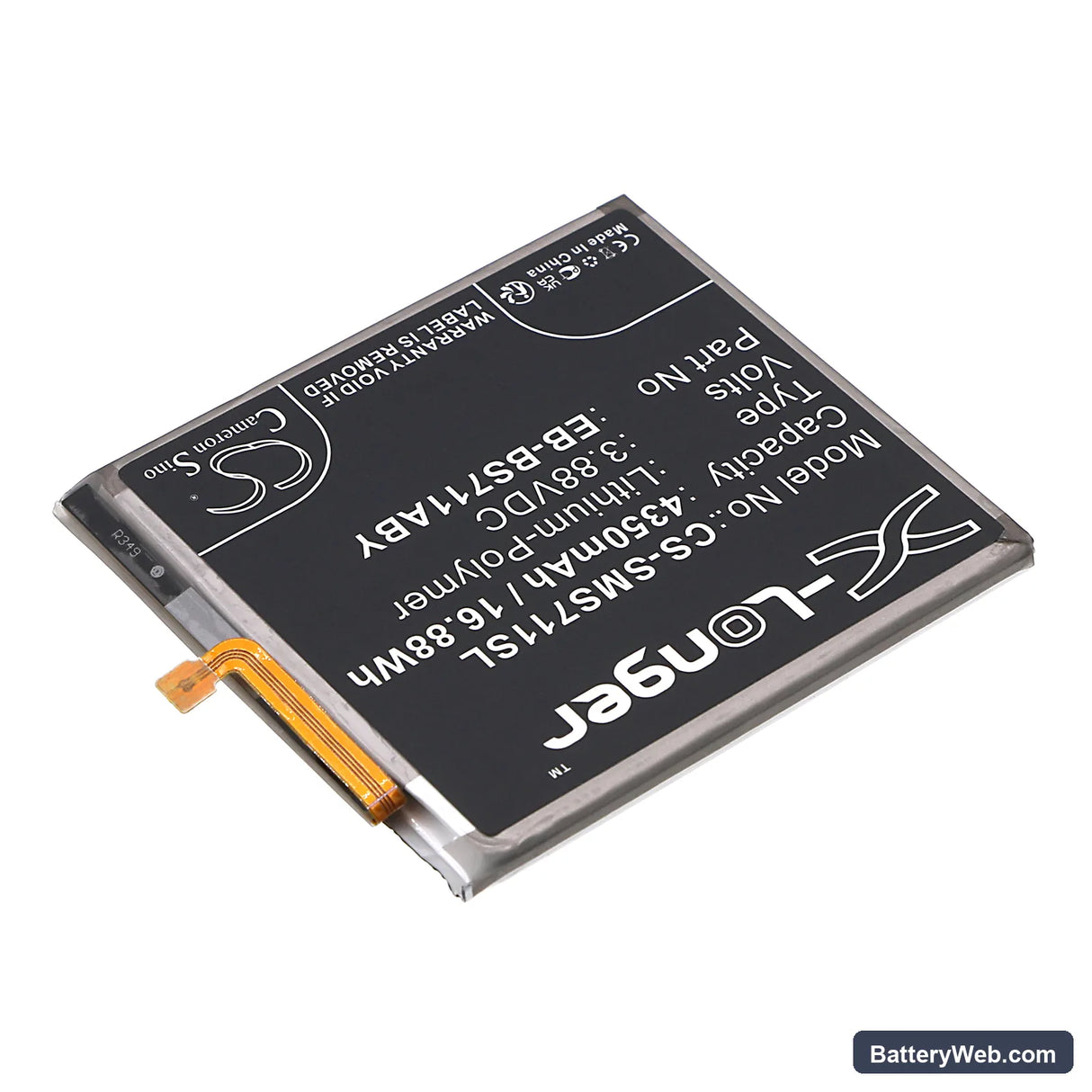 Samsung SM-S711B Replacement Battery, 3.88V, 4350mAh, Li-Polymer 2