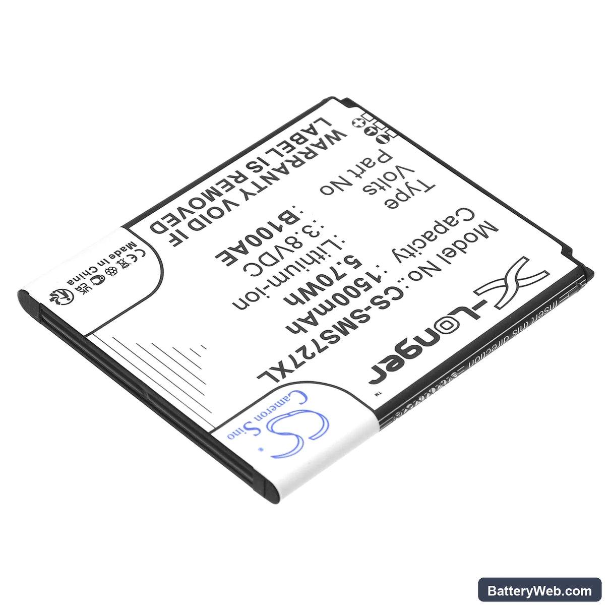 Samsung GT-S7270 Replacement Battery, 3.8V, 1500mAh, Li-ion 2