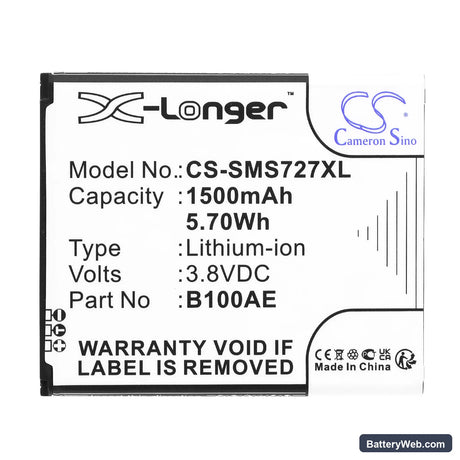 Samsung GT-S7270 Replacement Battery, 3.8V, 1500mAh, Li-ion 3