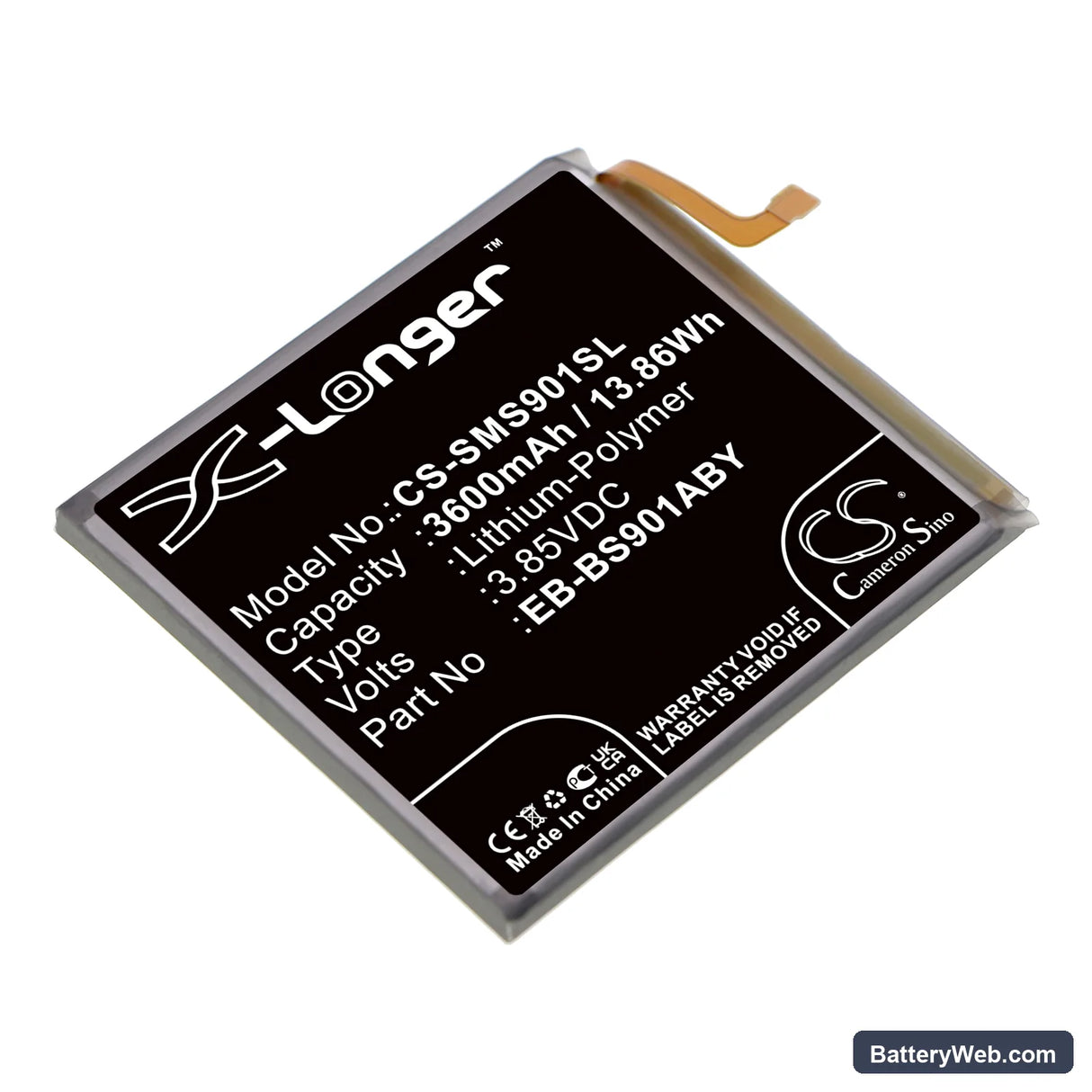 Samsung Galaxy S22 5G Replacement Battery, 3.85V, 3600mAh, Li-Polymer 1