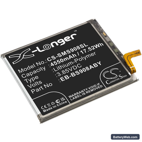 Samsung Galaxy S22 Ultra 5G Replacement Battery, 3.85V, 4550mAh, Li-Polymer 1