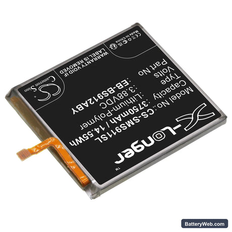 Samsung Galaxy S23 Replacement Battery, 3.88V, 3750mAh, Li-Polymer 2