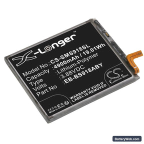 Samsung Galaxy S23 Ultra Replacement Battery, 3.88V, 4900mAh, Li-Polymer 1