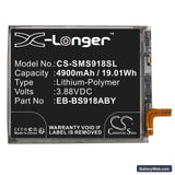 Samsung Galaxy S23 Ultra Replacement Battery, 3.88V, 4900mAh, Li-Polymer 3
