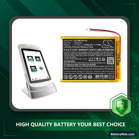 Somfy 1824029 Replacement Battery, 3.7V, 2100mAh, Li-Polymer 6