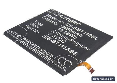 Samsung SM-T110 Replacement Battery, 3.8V, 3600mAh, Li-Polymer 1