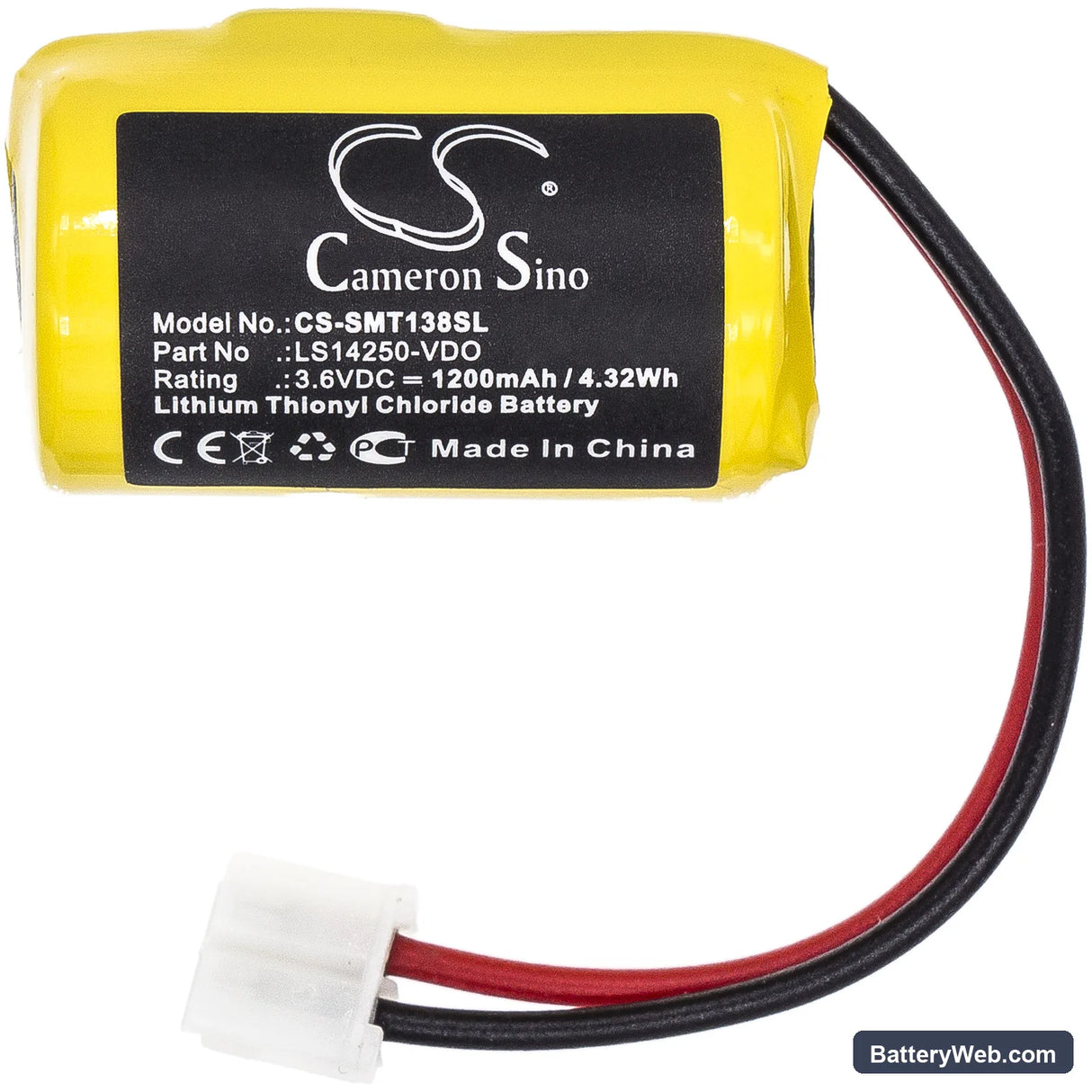 Siemens VDO Digital Tachograph DTCO 1381 Replacement Battery, 3.6V, 1200mAh, Li-SOCl2 3