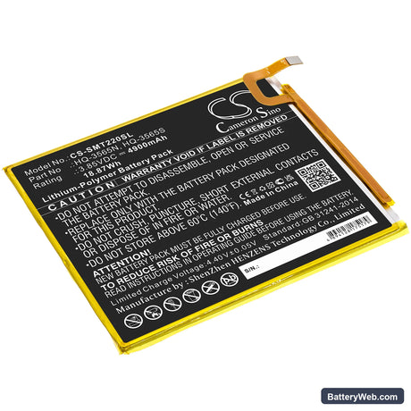 Samsung Galaxy Tab A7 Lite Replacement Battery, 3.85V, 4900mAh, Li-Polymer 1