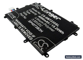 Samsung SM-230 Replacement Battery, 3.85V, 4000mAh, Li-Polymer 1