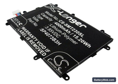 Samsung SM-230 Replacement Battery, 3.85V, 4000mAh, Li-Polymer 1