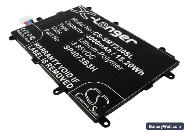 Samsung SM-230 Replacement Battery, 3.85V, 4000mAh, Li-Polymer 1