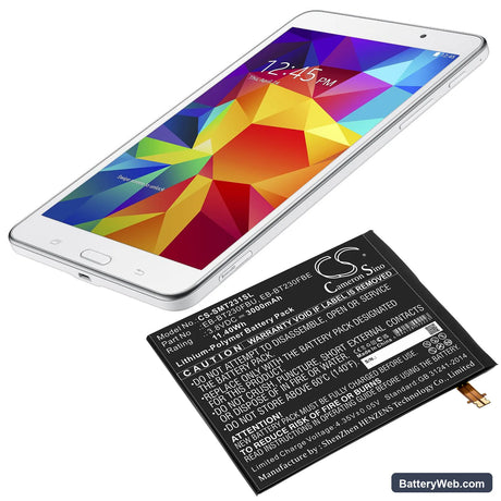 Samsung SM-T230NU Replacement Battery, 3.8V, 3000mAh, Li-Polymer 5
