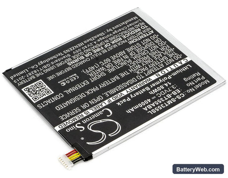 Samsung SM-T355 Replacement Battery, 3.7V, 4000mAh, Li-Polymer 2