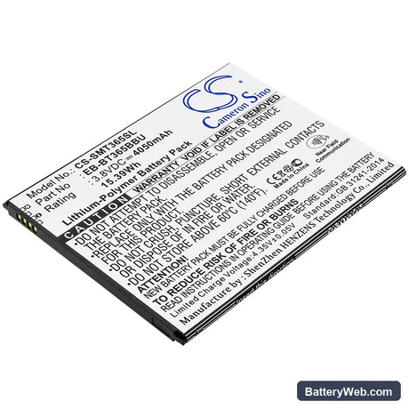 Samsung SM-T360 Replacement Battery, 3.8V, 4050mAh, Li-Polymer 1