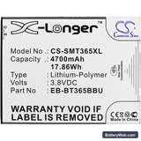 Samsung SM-T360 Replacement Battery, 3.8V, 4700mAh, Li-Polymer 3