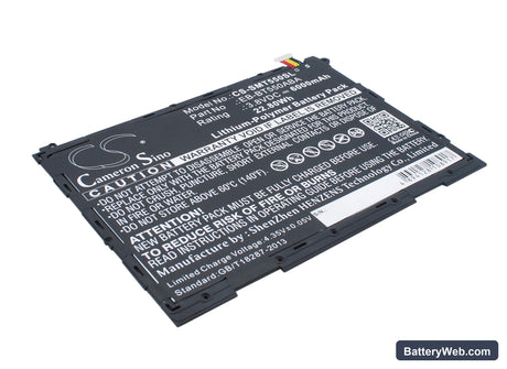 Samsung Galaxy Tab A 9.7 Replacement Battery, 3.8V, 6000mAh, Li-Polymer 1