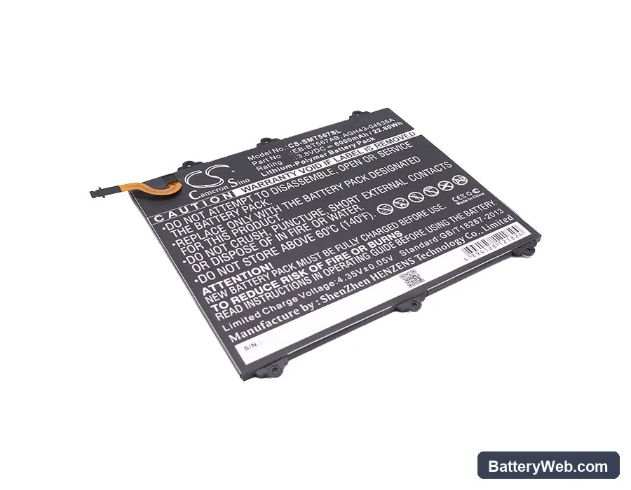 Samsung SM-T567 Replacement Battery, 3.8V, 6000mAh, Li-Polymer 1