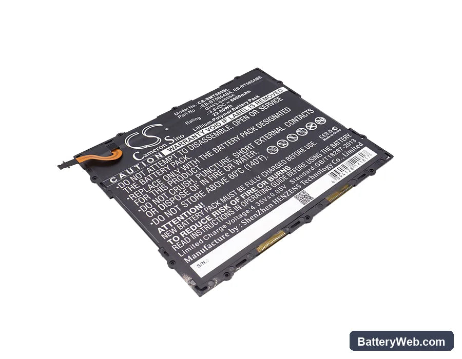 Samsung SM-T580 Replacement Battery, 3.8V, 6000mAh, Li-Polymer 1