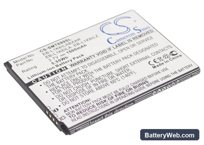 Samsung SGH-T699 Replacement Battery, 3.7V, 1500mAh, Li-ion 1