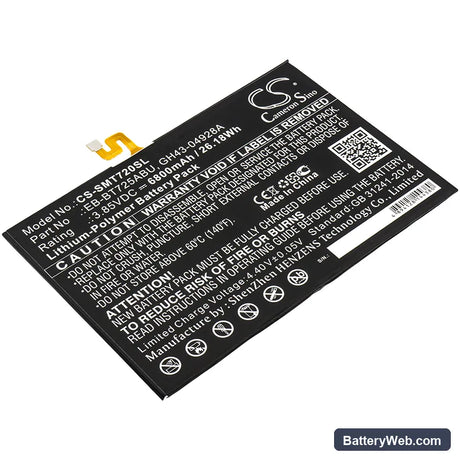Samsung Galaxy Tab S5e Replacement Battery, 3.85V, 6800mAh, Li-Polymer 1